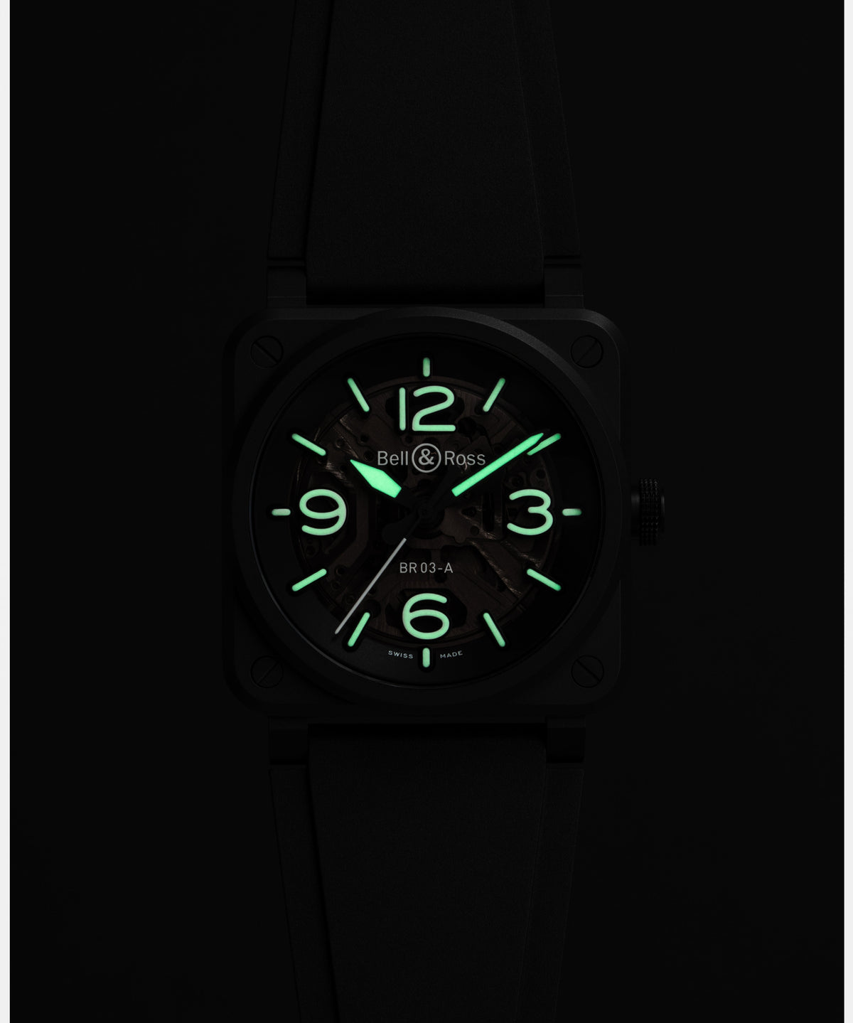 Bell & Ross BR-03 Skeleton Black Ceramic BR03A-BL-SKCE/SRB