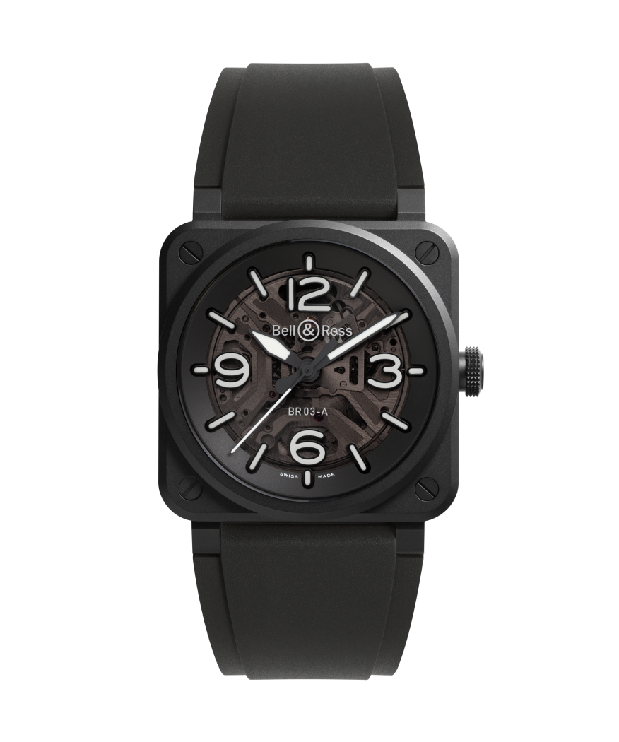 Bell & Ross BR-03 Skeleton Black Ceramic BR03A-BL-SKCE/SRB