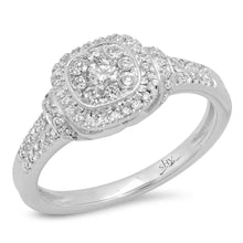 0.43CT DIAMOND CLUSTER ENGAGEMENT RING SZ 6.5