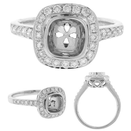 0.50CT DIAMOND SEMI-MOUNT RING FOR 1.00CT-CTR