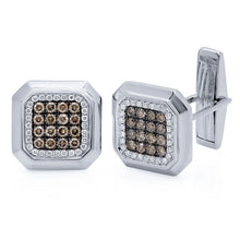 1.08CT WHITE & CHAMPAGNE DIAMOND CUFF LINKS