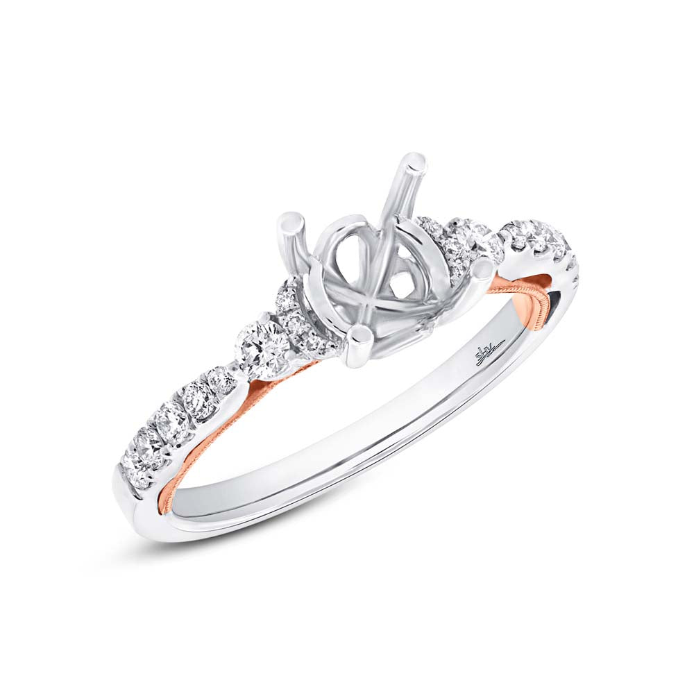 0.34CT DIAMOND SEMI-MOUNT RING FOR 1.00CT-CTR