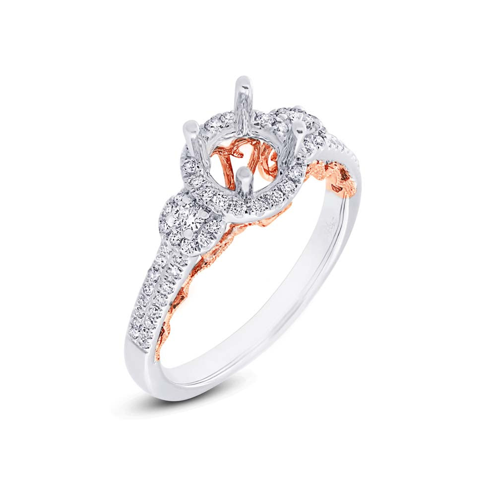 0.35CT DIAMOND SEMI-MOUNT RING FOR 0.60CT-CTR