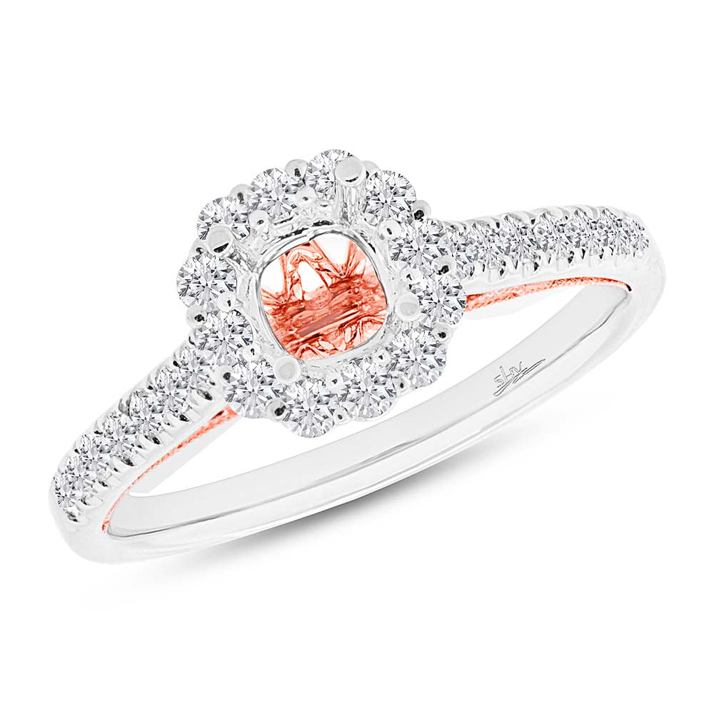 0.48CT DIAMOND SEMI-MOUNT RING FOR 0.75CT-CTR