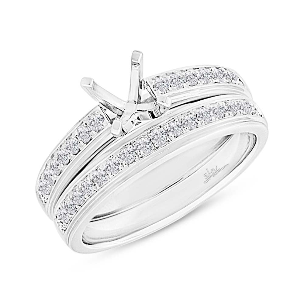 0.48CT DIAMOND SEMI-MOUNT RING 2-PC FOR 0.75CT-CTR