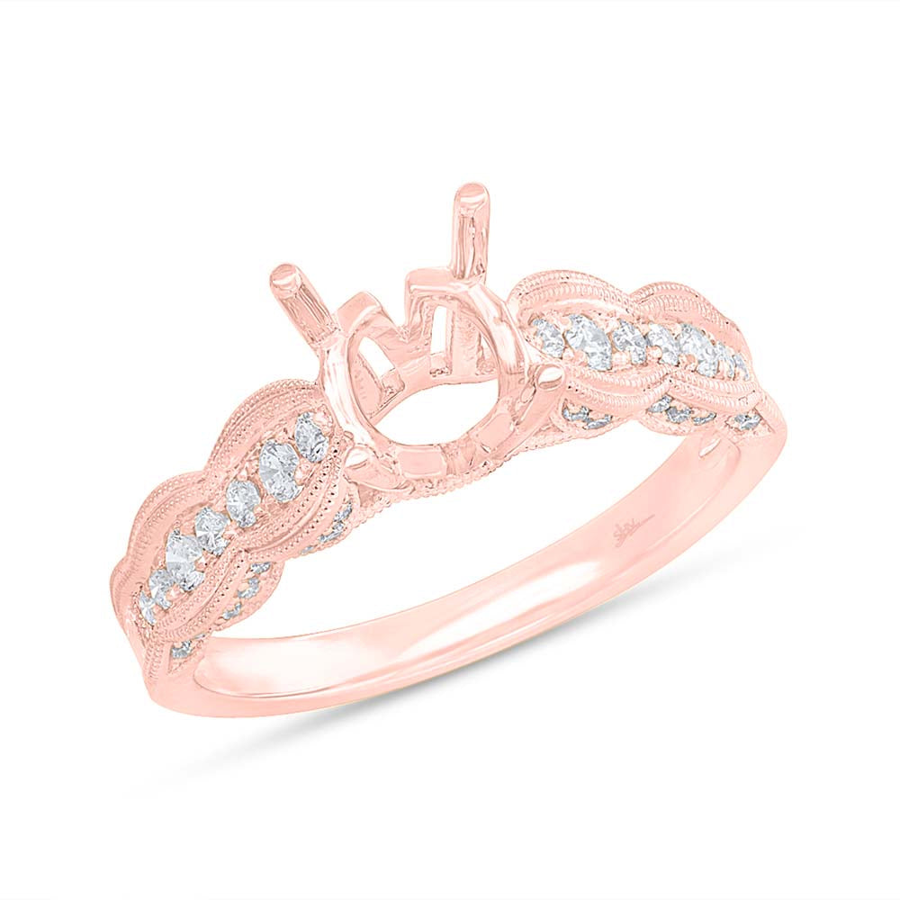 0.35CT DIAMOND SEMI-MOUNT RING FOR 1.00CT-CTR