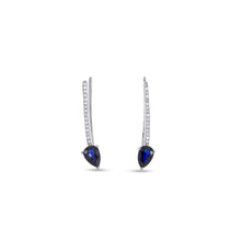 Shy Creation 0.10Ct Diamond & 1.02Ct Blue Sapphire Crawler Earring COR36213571