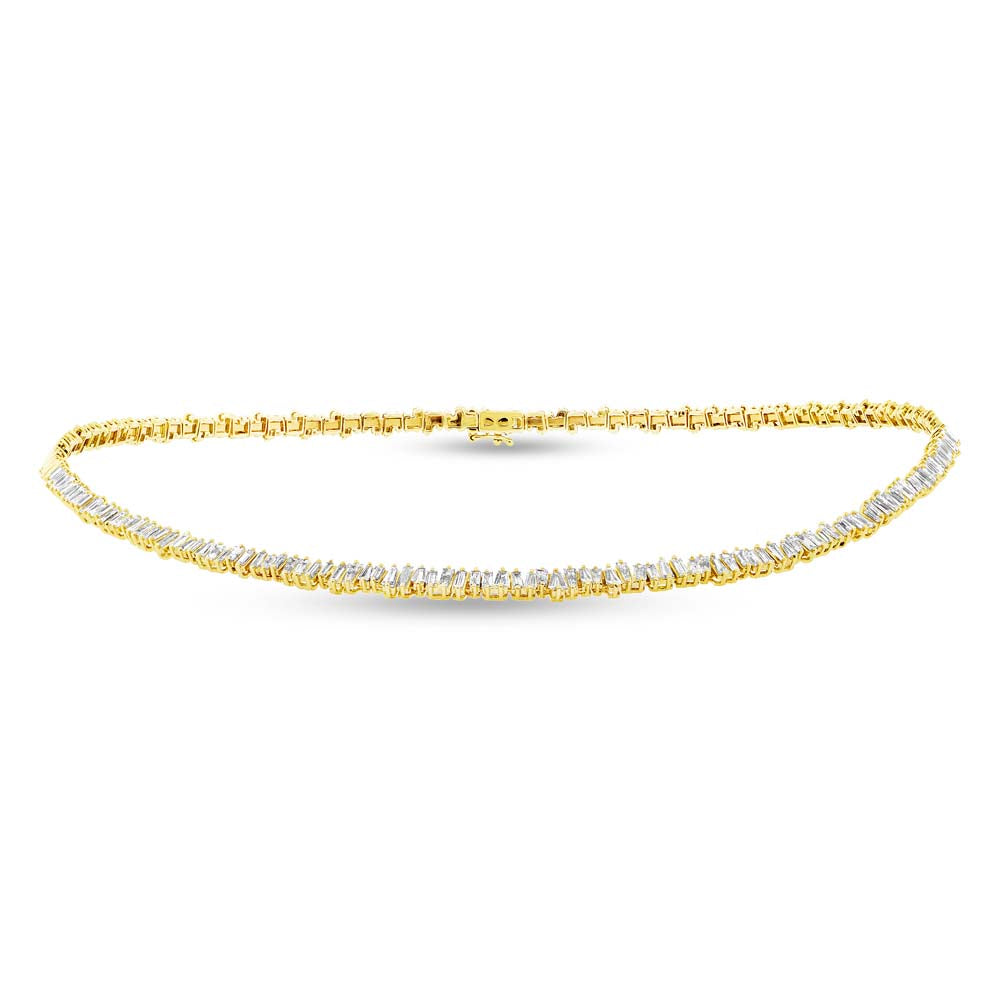 3.96CT DIAMOND BAGUETTE COLLAR NECKLACE