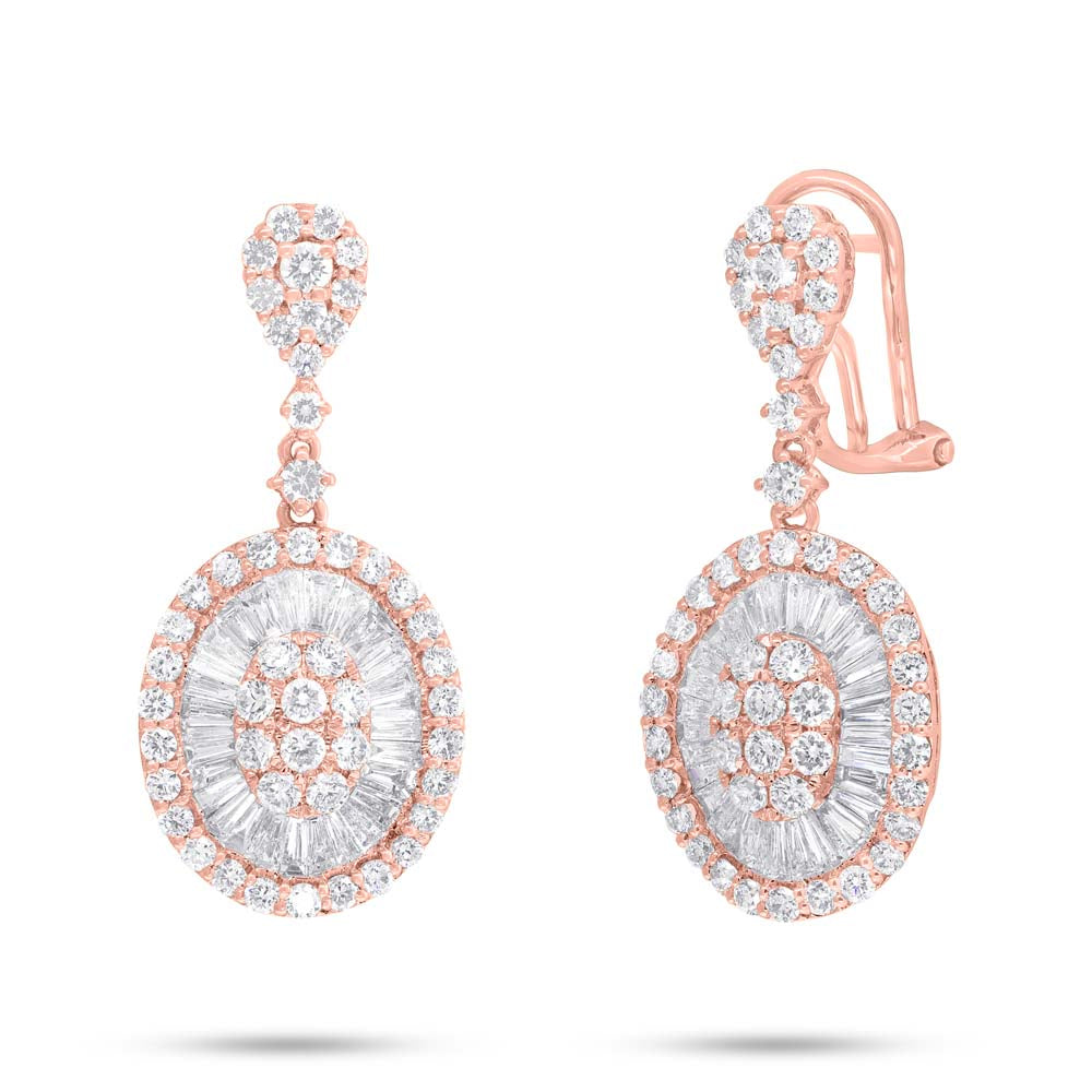 3.43CT DIAMOND BAGUETTE EARRING