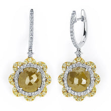 6.03CT WHITE & FANCY & ROUGH DIAMOND EARRING