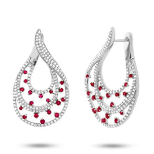 1.49CT DIAMOND & 0.93CT RUBY EARRING
