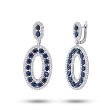 2.96CT DIAMOND & 8.00CT BLUE SAPPHIRE EARRING