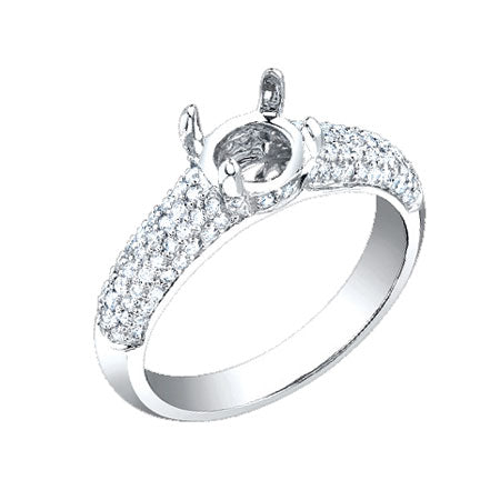 0.55CT DIAMOND SEMI-MOUNT RING FOR 1.00CT-CTR