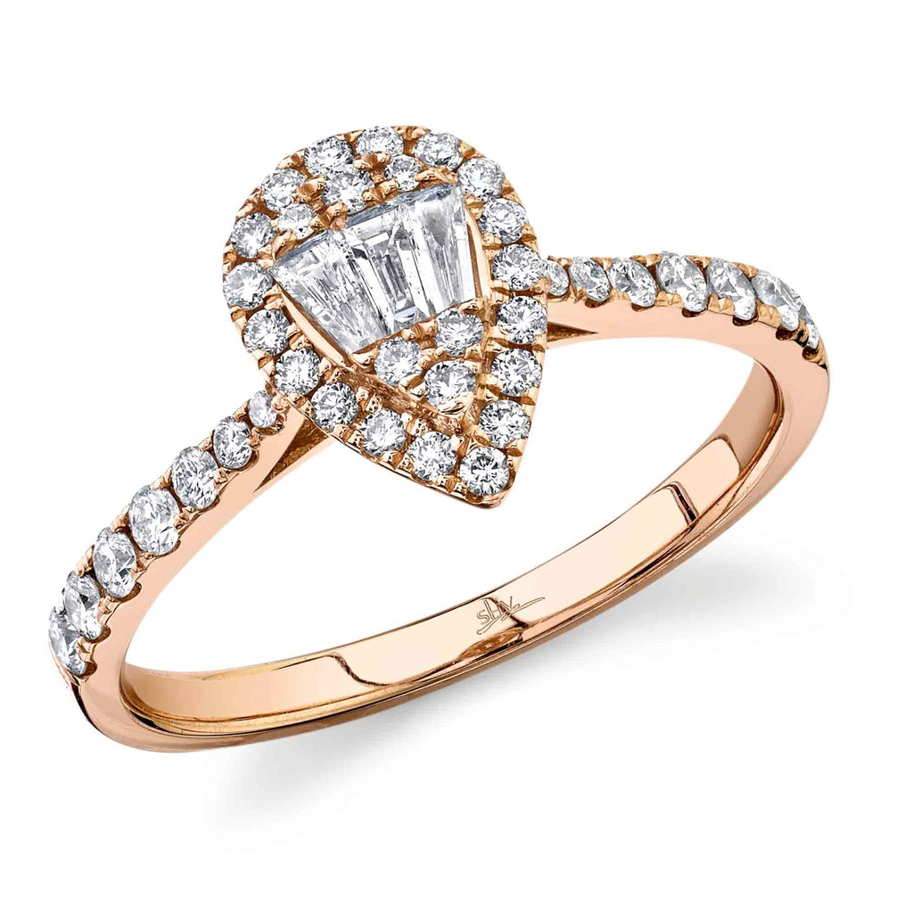 0.52CT DIAMOND BAGUETTE PEAR RING