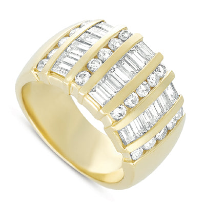 ELIE AZZI 2.17 ctw. BAGUETTE & RD DIAMOND BAND D3053