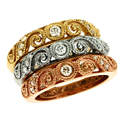 ELIE AZZI 0.41 ctw. ROSE & YELLOW & WHITE GOLD FASHION RING D3404RYW