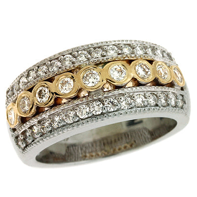 ELIE AZZI 0.74 ctw. TWO TONE DIAMOND RING D3407YW