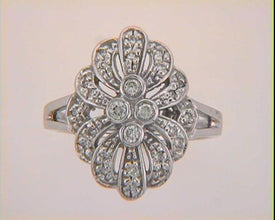 ELIE AZZI 0.24 ctw. ANTIQUE WHITE GOLD RING D3420WG