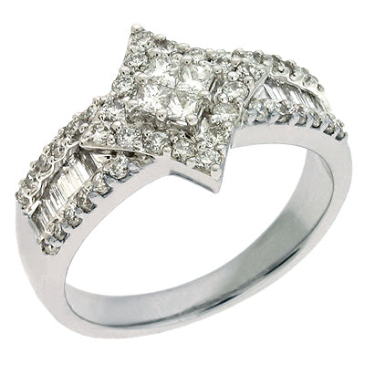 ELIE AZZI 0.87 ctw. WHITE GOLD DIAMOND RING D3737WG