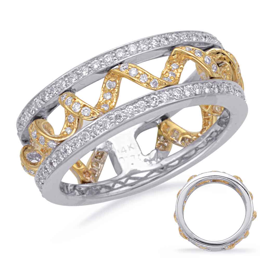 ELIE AZZI 0.56 ctw. YELLOW & WHITE GOLD FASHION RING D3803YW