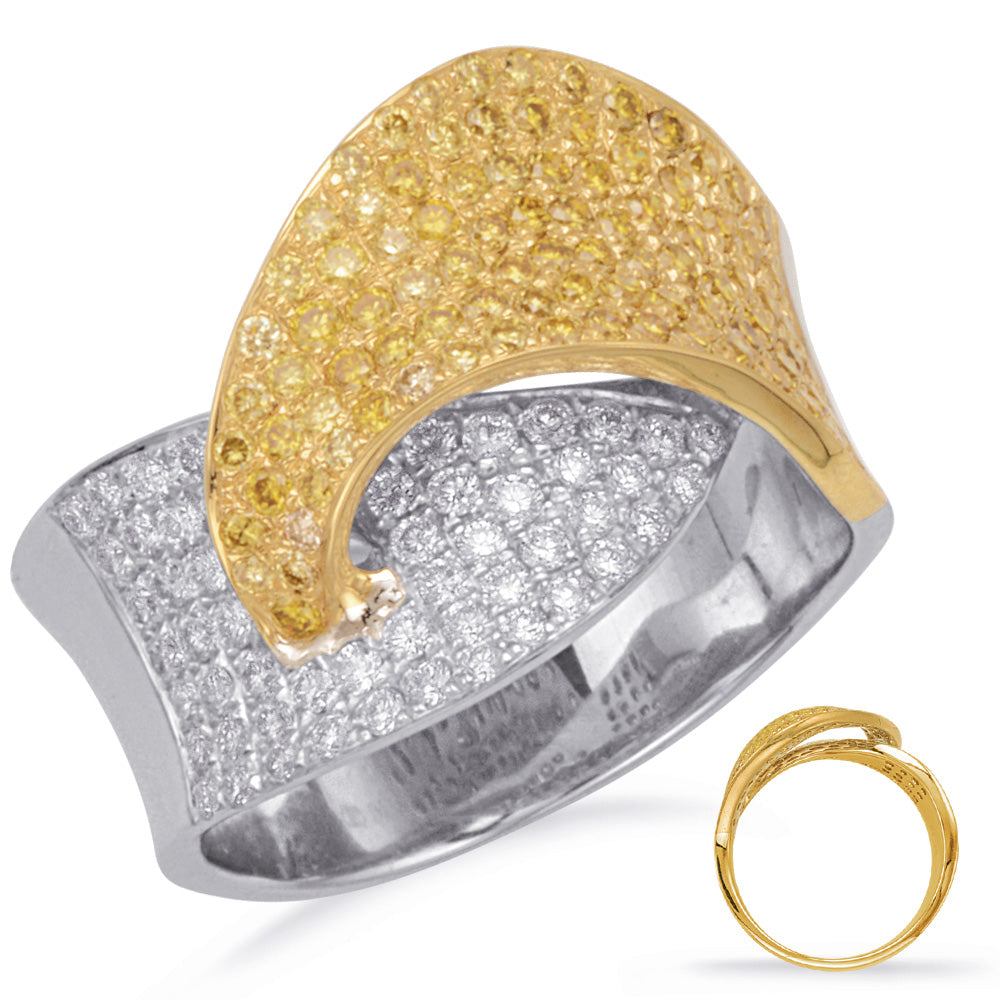 ELIE AZZI 1.13 ctw. WHITE GOLD YELLOW DIAMOND RING D3921WG