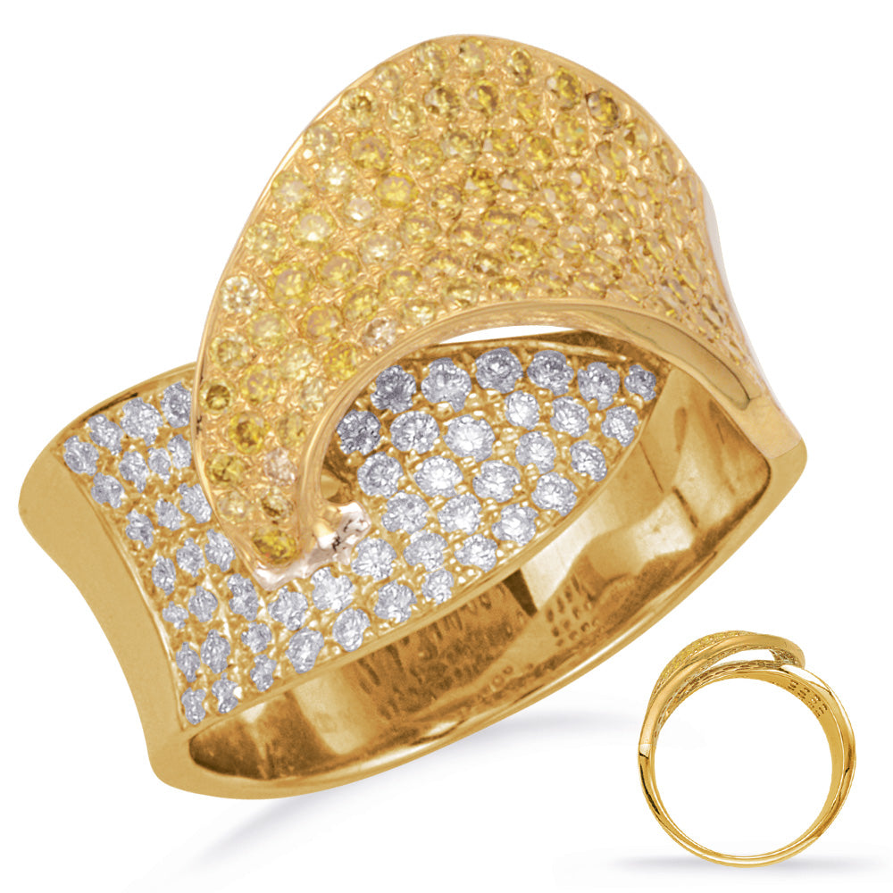 ELIE AZZI 1.13 ctw. YELLOW GOLD DIAMOND RING D3921YG
