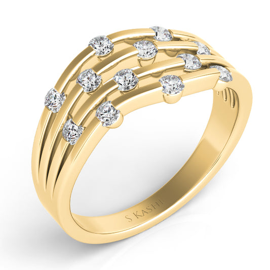 ELIE AZZI 0.46 ctw. YELLOW GOLD DIAMOND FASHION RING D3922YG