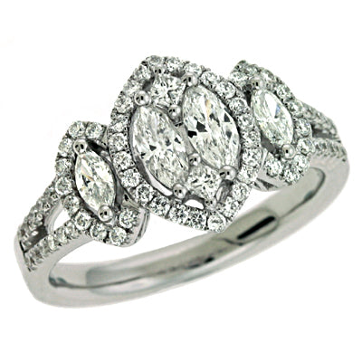ELIE AZZI 0.87 ctw. WHITE GOLD DIAMOND RING D3929WG