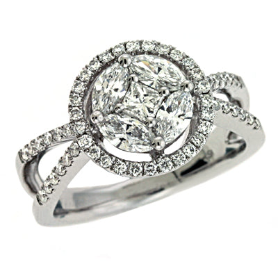 ELIE AZZI 1.06 ctw. WHITE GOLD DIAMOND RING D3930WG