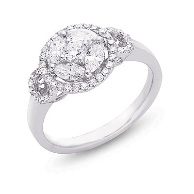 ELIE AZZI 0.92 ctw. WHITE GOLD DIAMOND RING D3931WG