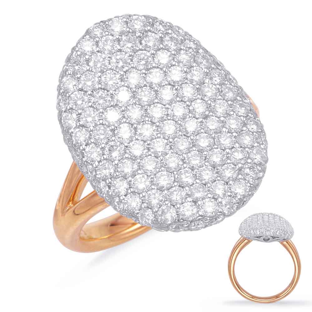 ELIE AZZI 2.08 ctw. ROSE & WHITE GOLD DIAMOND PAVE RING D3936RW
