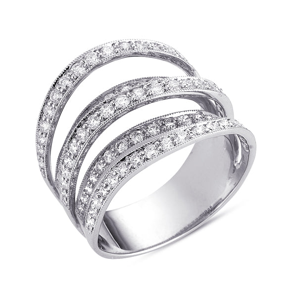 ELIE AZZI 1.53 ctw. WHITE GOLD PAVE RING D3937WG
