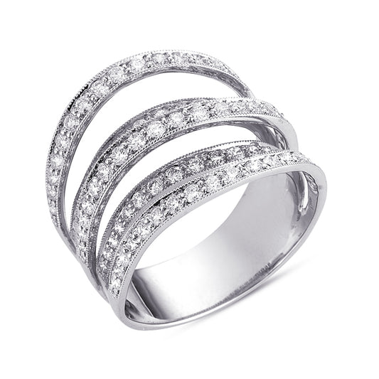 ELIE AZZI 1.53 ctw. WHITE GOLD PAVE RING D3937WG