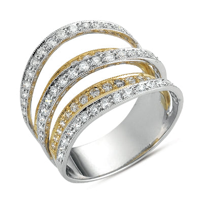 ELIE AZZI 1.53 ctw. WHITE & YELLOW GOLD PAVE RING D3937YW