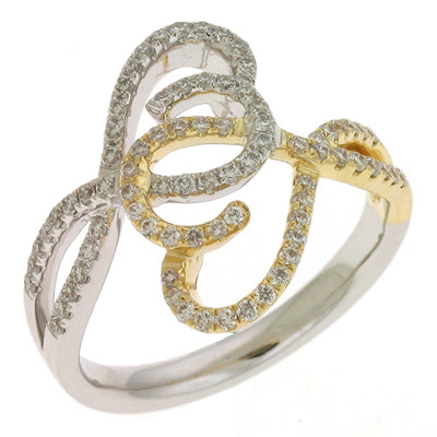 ELIE AZZI 0.47 ctw. TWO TONE DIAMOND PAVE RING D3947YW