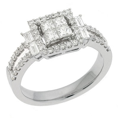 ELIE AZZI 0.89 ctw. WHITE GOLD DIAMOND RING D3954WG
