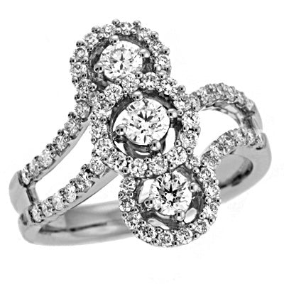 ELIE AZZI 1.10 ctw. WHITE GOLD DIAMOND RING D3961WG