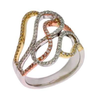 ELIE AZZI 0.55 ctw. ROSE & YELLOW & WHITE GOLD FASHION RING D3997RYW