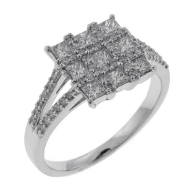ELIE AZZI 0.85 ctw. WHITE GOLD DIAMOND RING D4003WG