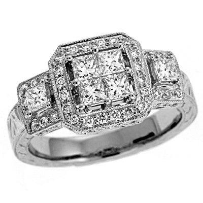 ELIE AZZI 1.06 ctw. WHITE GOLD DIAMOND RING D4030WG