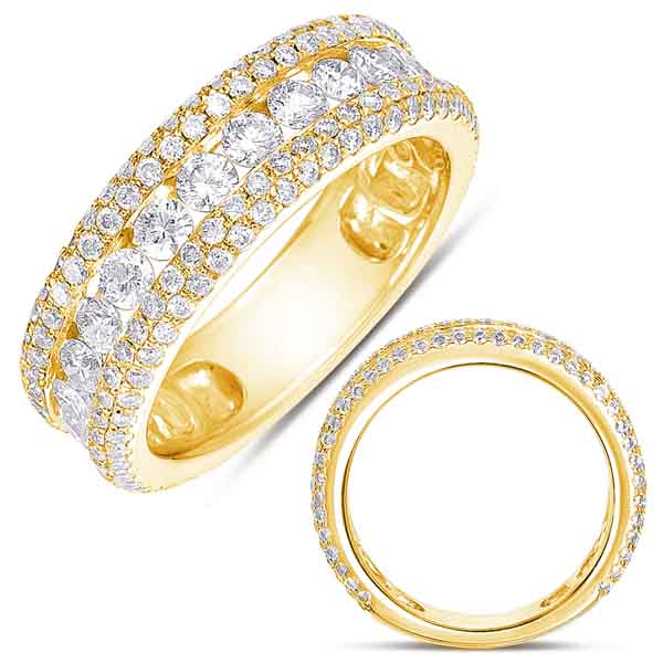 ELIE AZZI 1.64 ctw. YELLOW GOLD PAVE BAND D4081YG