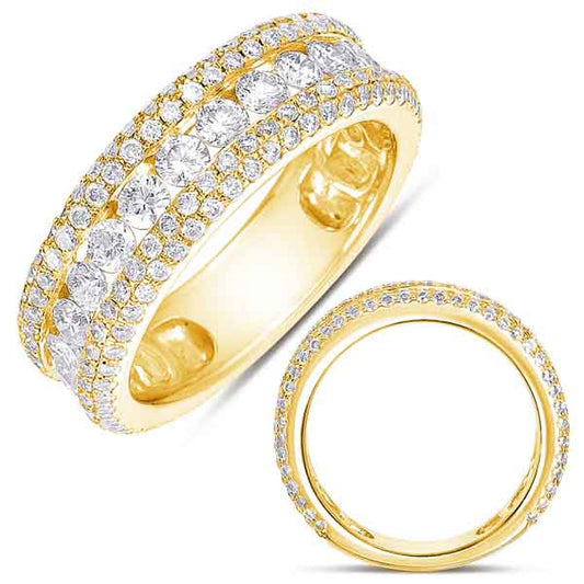 ELIE AZZI 1.64 ctw. YELLOW GOLD PAVE BAND D4081YG