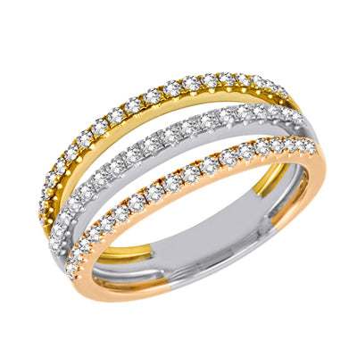 ELIE AZZI 0.60 ctw. WHITE & YELLOW & ROSE GOLD FASHION RING D4098RYW