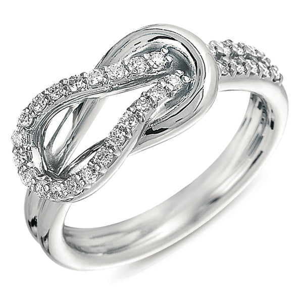 ELIE AZZI 0.27 ctw. WHITE GOLD LOVE KNOT RING D4149WG