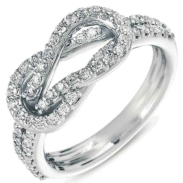 ELIE AZZI 0.51 ctw. PLATINUM LOVE KNOT RING D4150-PL