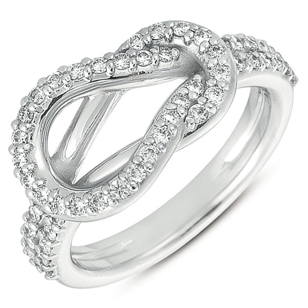 ELIE AZZI 0.45 ctw. WHITE GOLD LOVE KNOT RING D4156WG