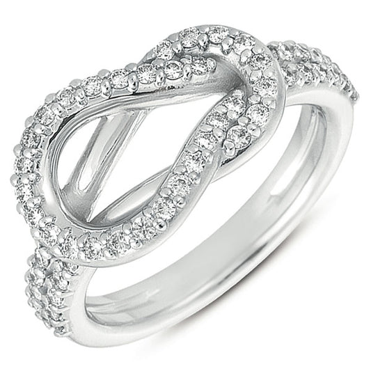 ELIE AZZI 0.45 ctw. WHITE GOLD LOVE KNOT RING D4156WG