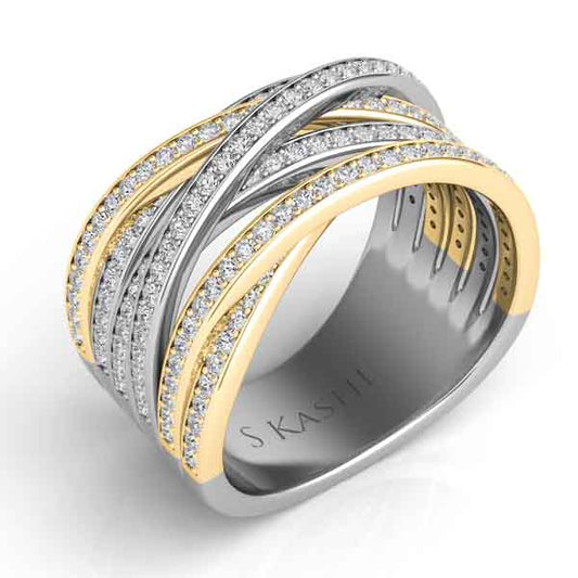 ELIE AZZI 1.25 ctw. YELLOW & WHITE GOLD DIAMOND FASHION RING D4167YW