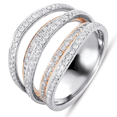 ELIE AZZI 0.95 ctw. WHITE & ROSE GOLD PAVE RING D4168RW