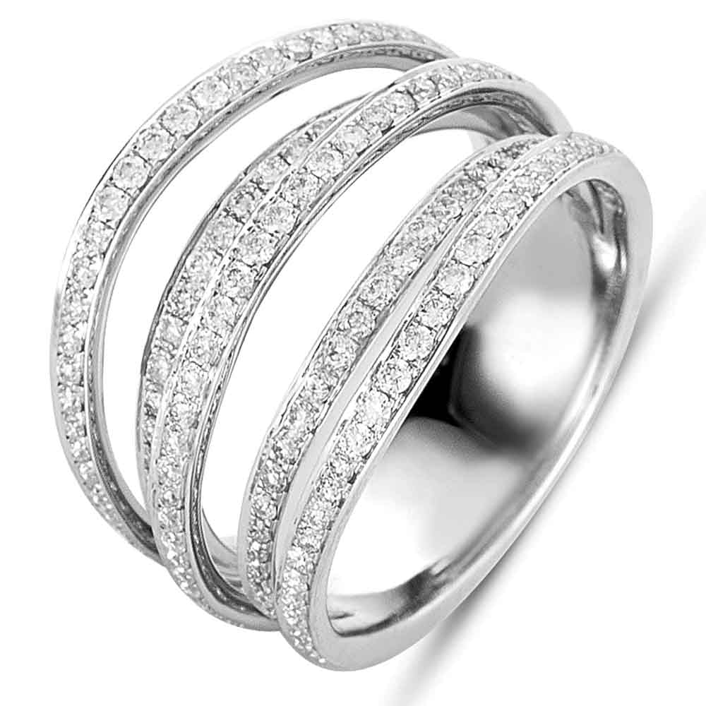 ELIE AZZI 0.95 ctw. WHITE GOLD PAVE RING D4168WG